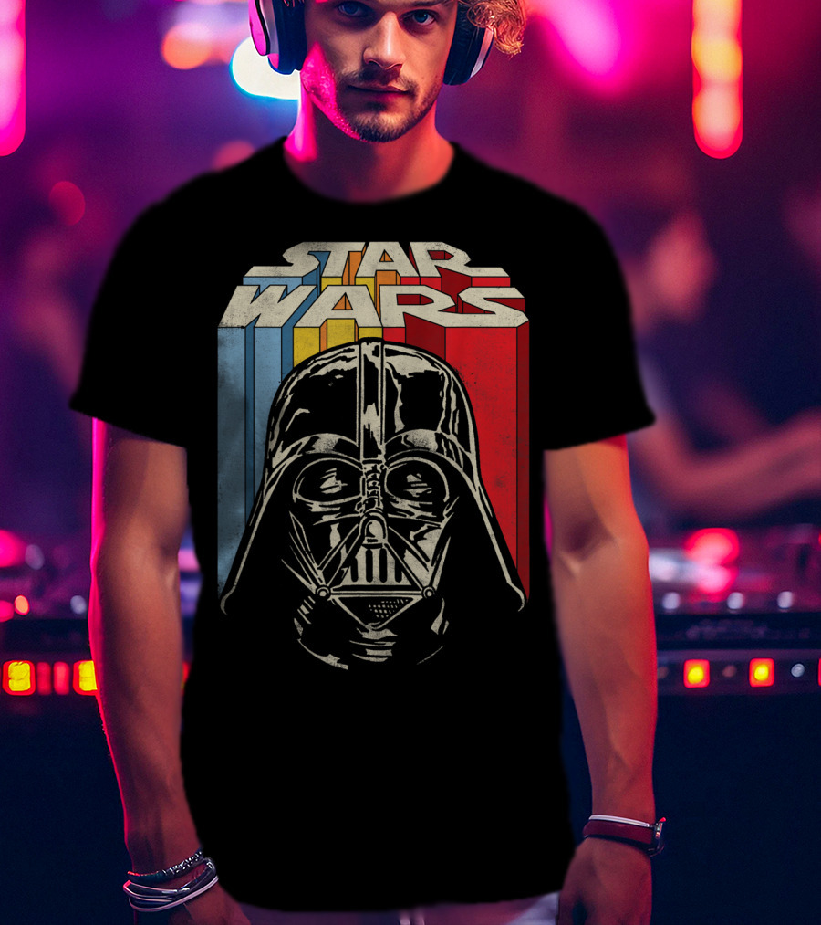 Star Wars Darth Vader Vintage Retro Stripes T-Shirt
