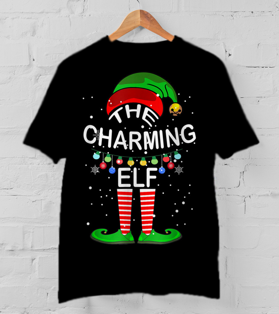 The Charming Elf With Festive Hat And Striped Shoes T-Shirt