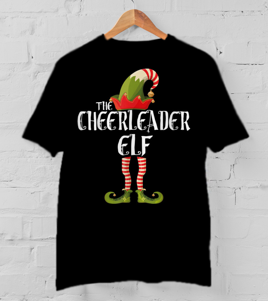 The Cheerleader Elf In Festive Striped Costume T-Shirt
