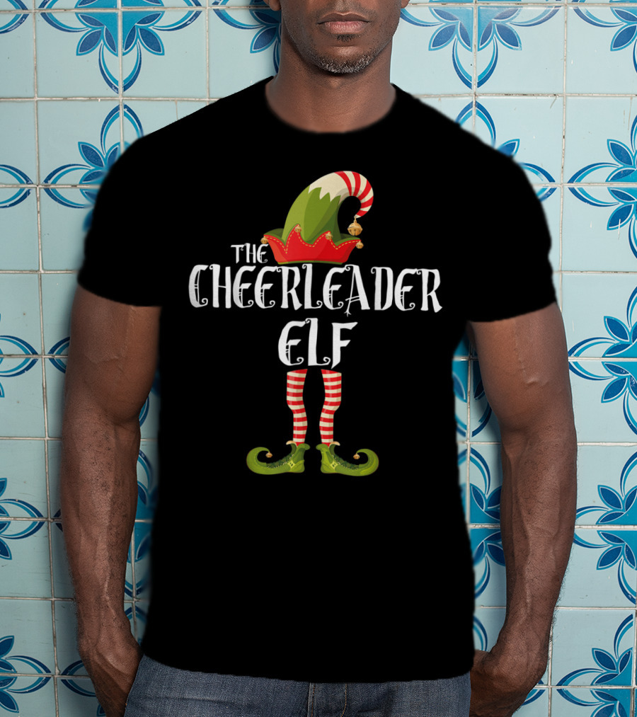 The Cheerleader Elf In Festive Striped Costume T-Shirt