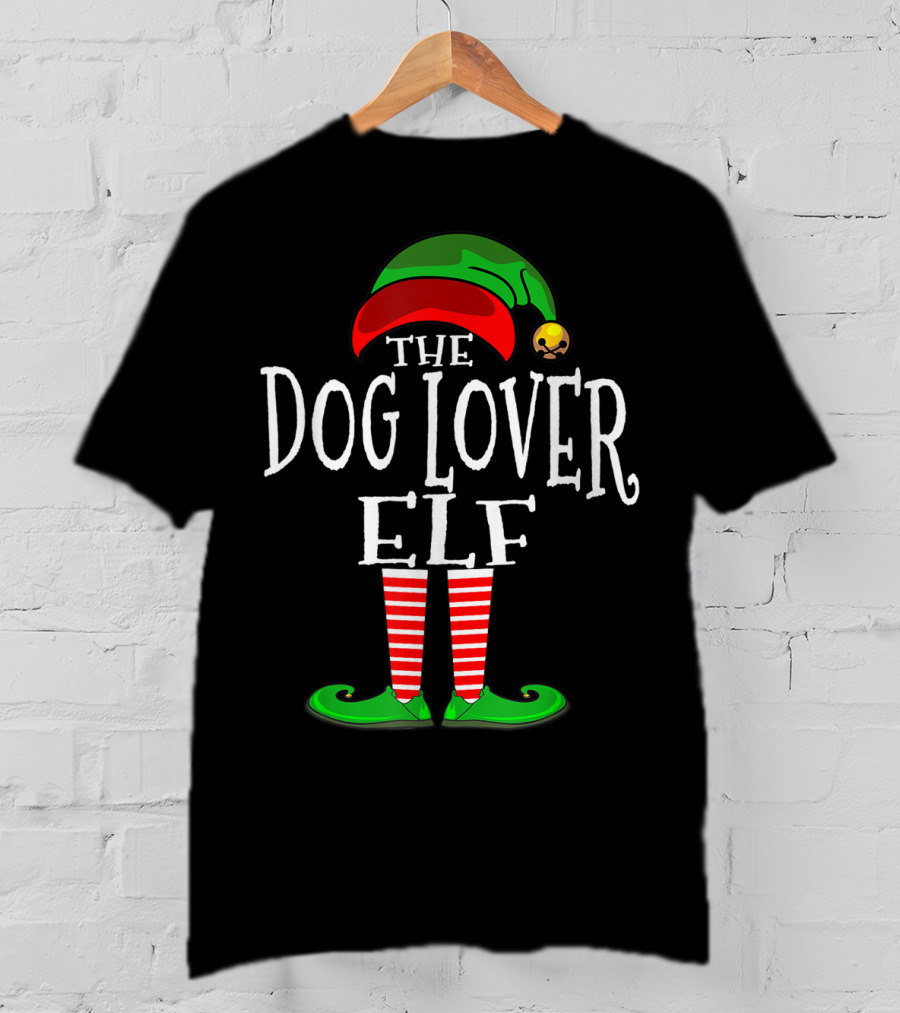 The Dog Lover Elf Holiday Family Collection Matching T-Shirt
