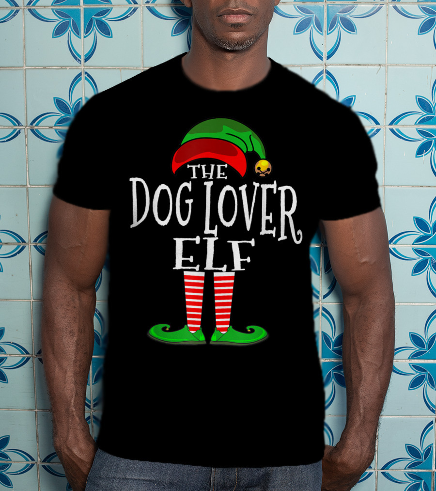 The Dog Lover Elf Holiday Family Collection Matching T-Shirt