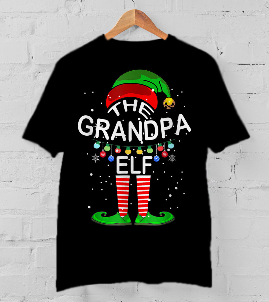 The Grandpa Elf Family Matching Christmas T-Shirt