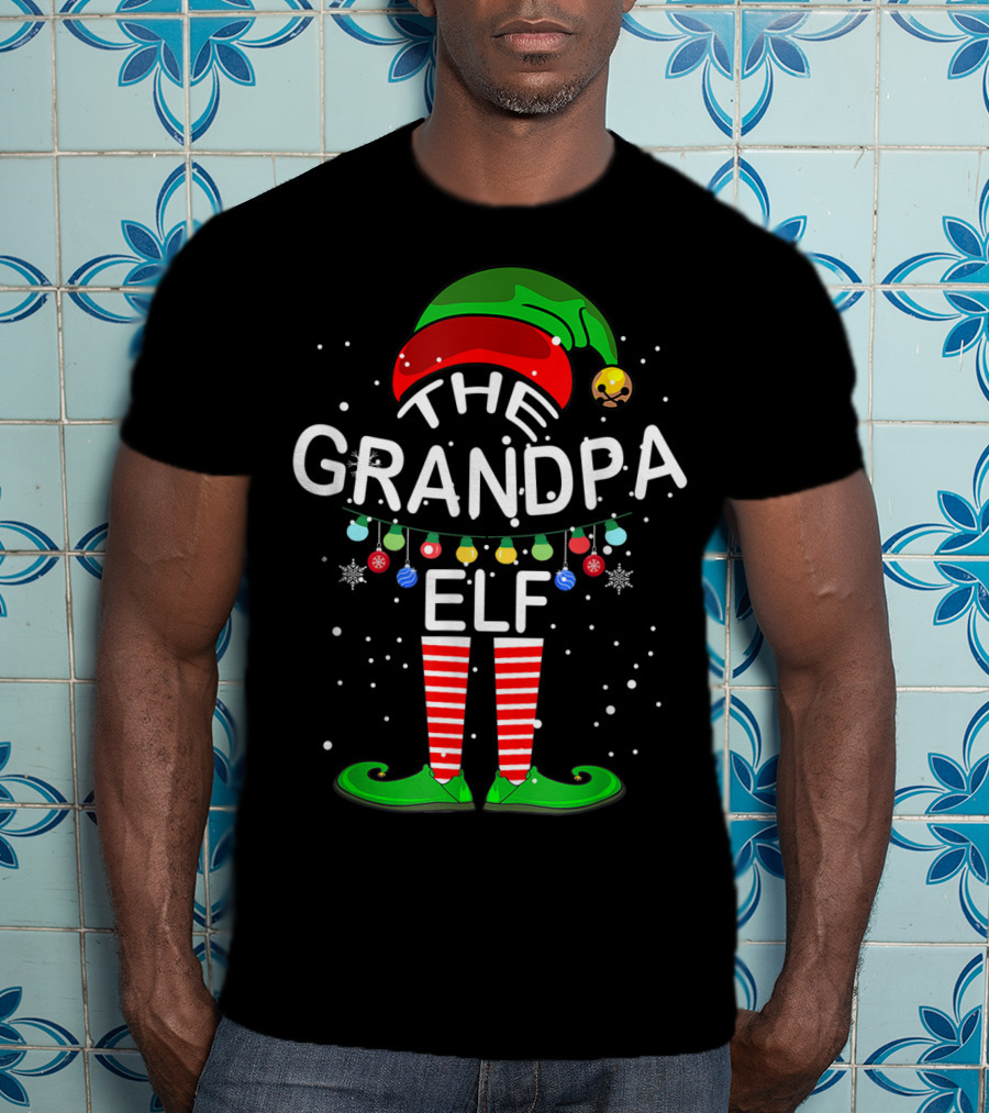 The Grandpa Elf Family Matching Christmas T-Shirt