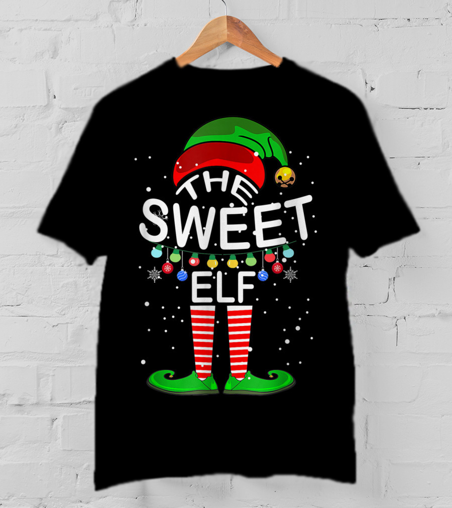 The Sweet Elf Christmas Lights Family Matching Outfits T-Shirt