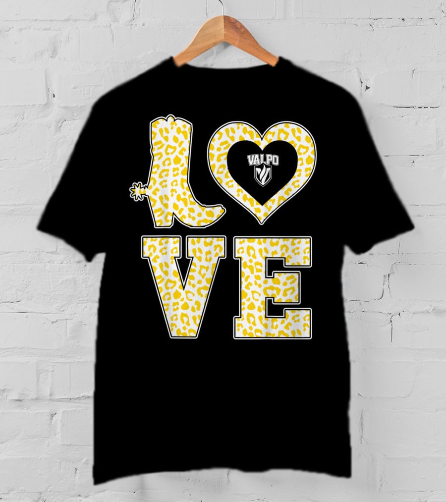 Valparaiso Crusaders Valpo Leopard Love Boot T-Shirt