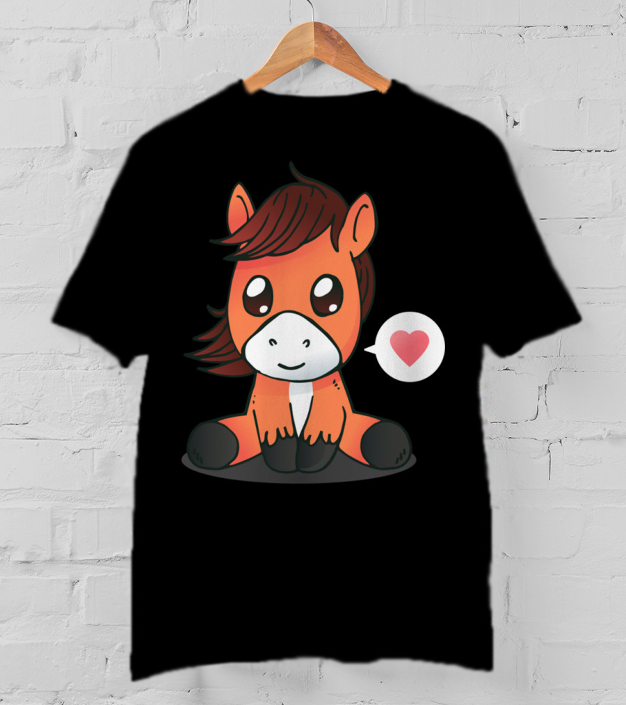 Cute Horse Heart Emoji T-Shirt