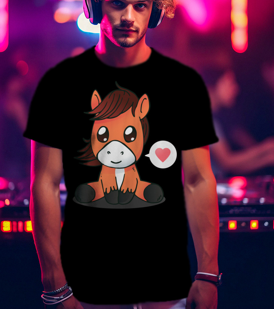 Cute Horse Heart Emoji T-Shirt