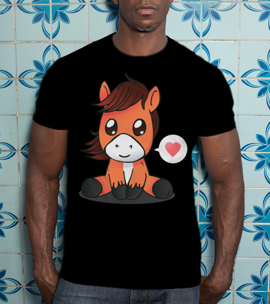 Cute Horse Heart Emoji T-Shirt
