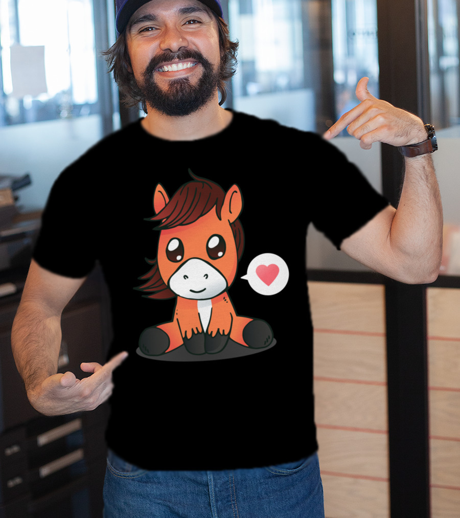 Cute Horse Heart Emoji T-Shirt
