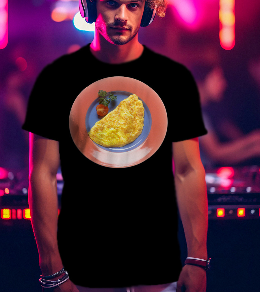 Egg Omelette On Colorful Plate T-Shirt