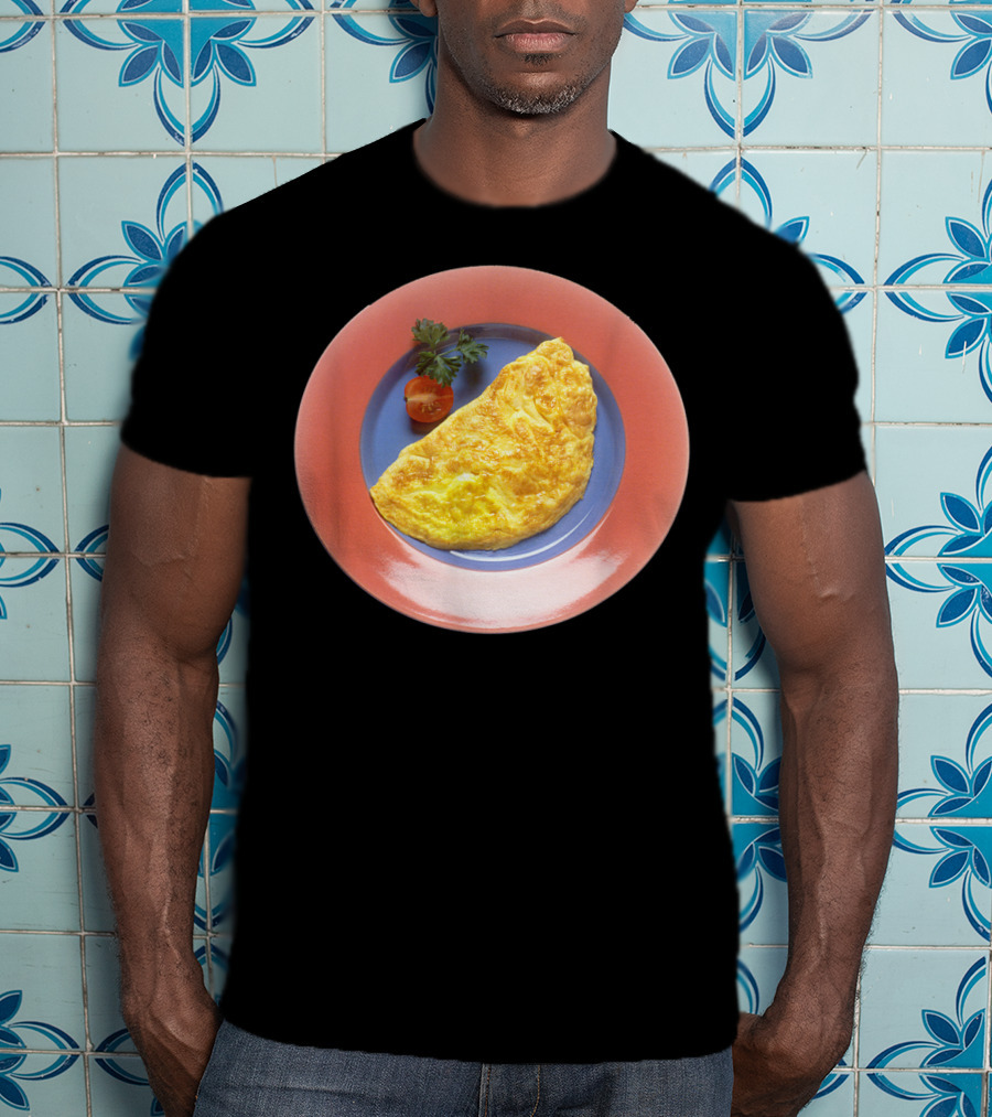 Egg Omelette On Colorful Plate T-Shirt
