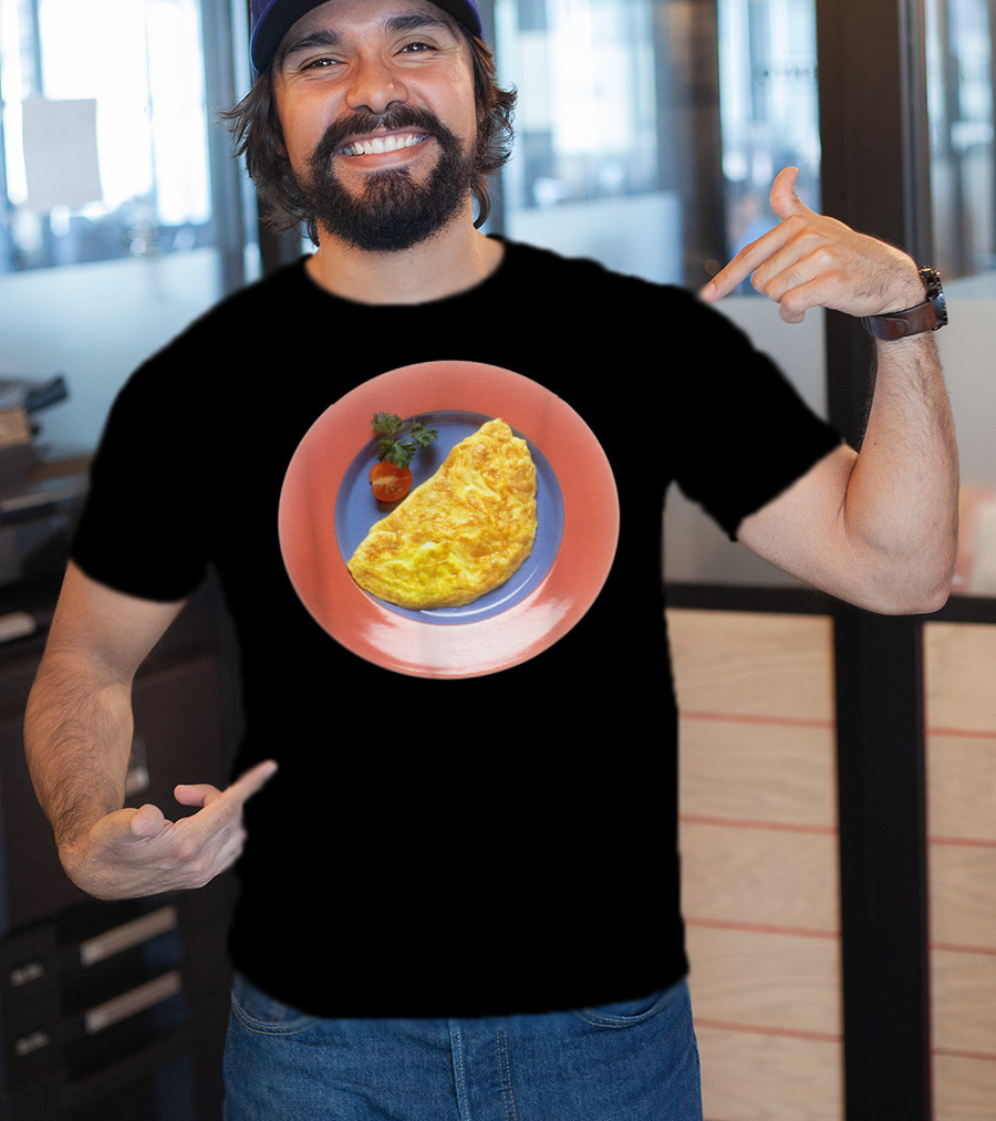 Egg Omelette On Colorful Plate T-Shirt