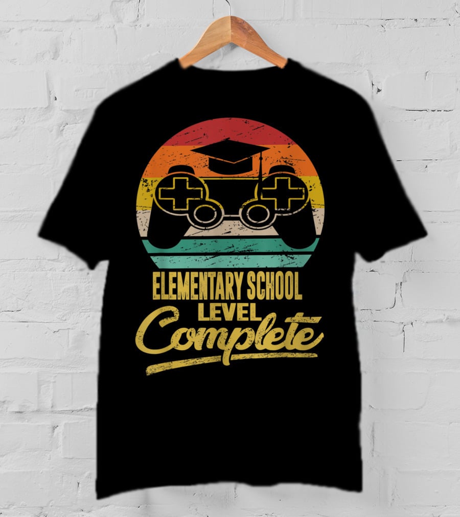 Elementary School Level Complete Last Day Of School Gaming Graduation T-Shirt
