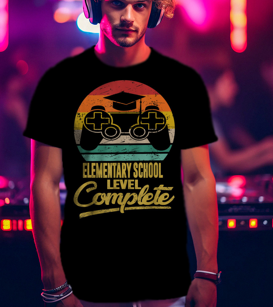 Elementary School Level Complete Last Day Of School Gaming Graduation T-Shirt