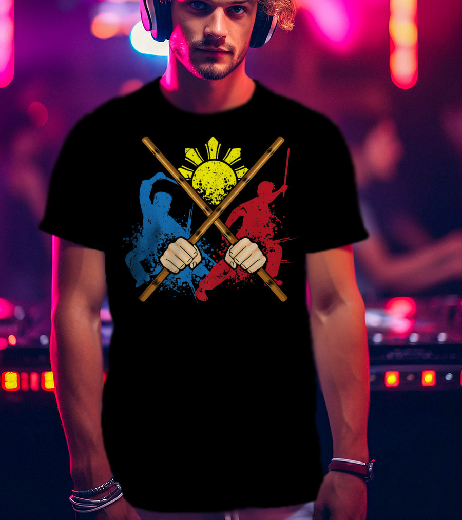 Eskrima Arni Kali Martial Arts Filipino Sun Symbol Warriors T-Shirt