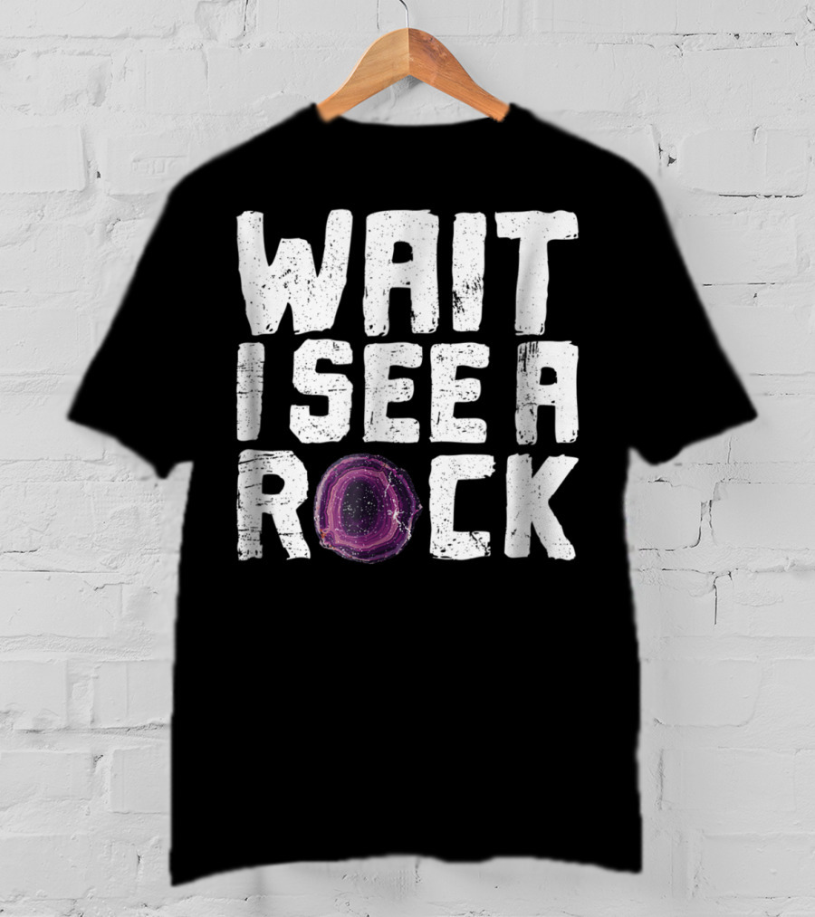 Wait I See A Rock Funny Geologist Rock Hounding Geode T-Shirt