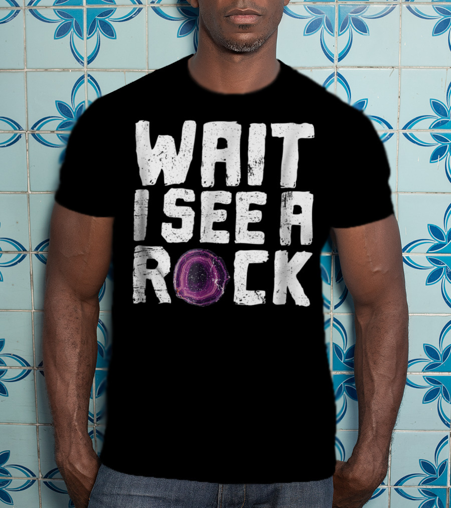 Wait I See A Rock Funny Geologist Rock Hounding Geode T-Shirt