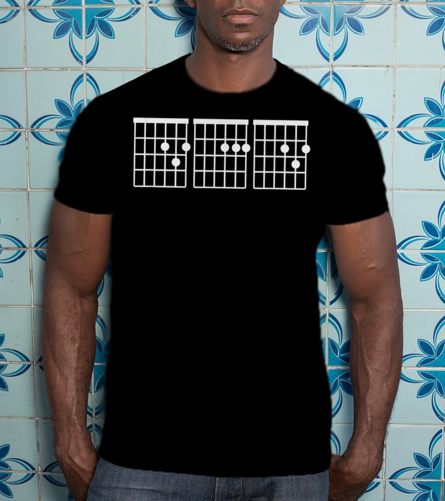 Funny Musician Father Dad Guitar Chords F A D T-Shirt