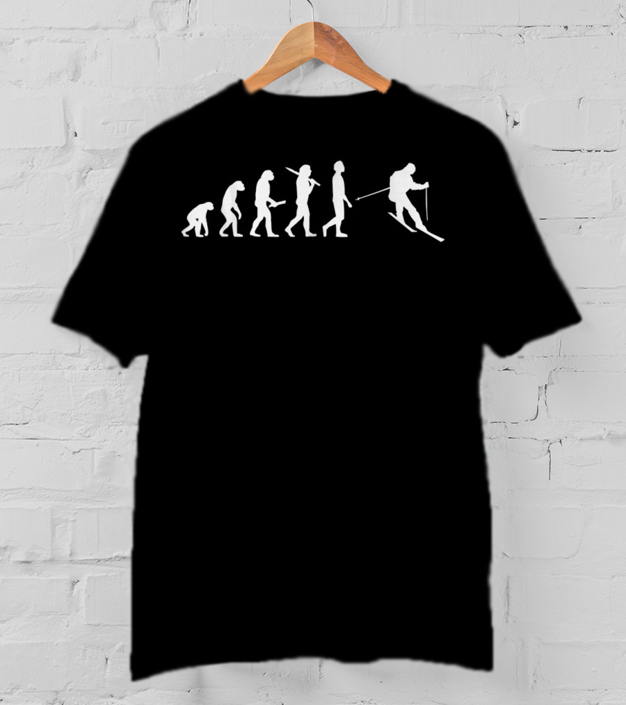 Skiing Evolution Funny T-Shirt For Skiing Enthusiasts T-Shirt