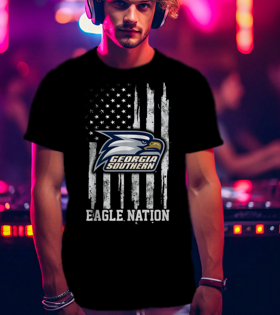 Georgia Southern Eagle Nation Flag T-Shirt