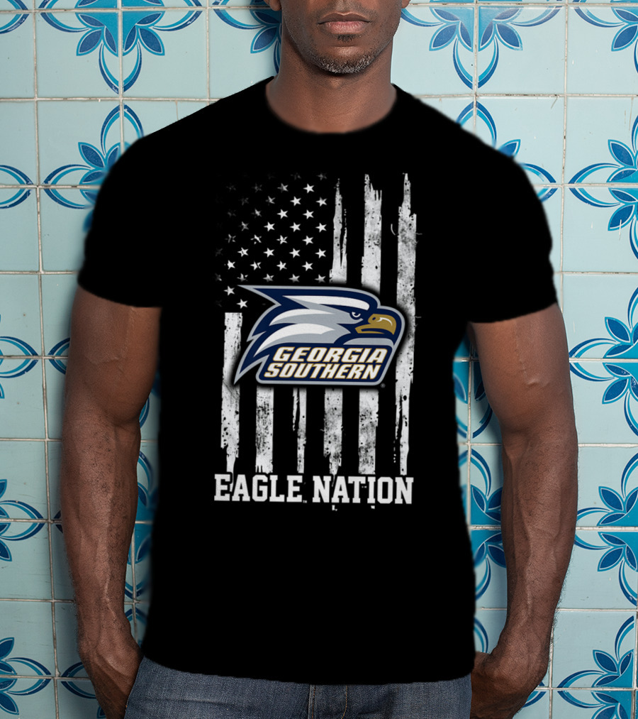 Georgia Southern Eagle Nation Flag T-Shirt