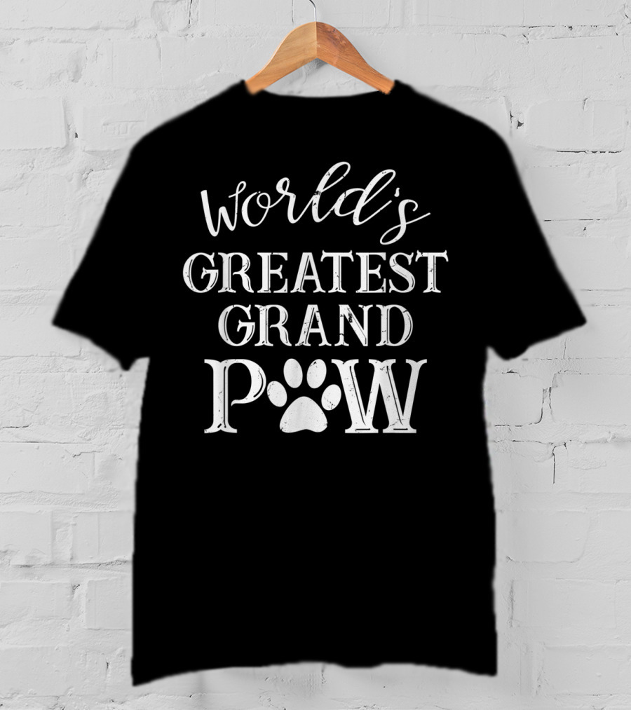 World's Greatest Grandpaw Paw Print Dog Humor T-Shirt