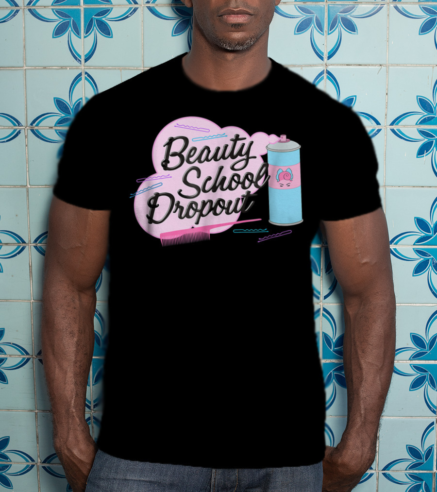 Beauty School Dropout Grease Pink Ladies Can And Comb T-Shirt