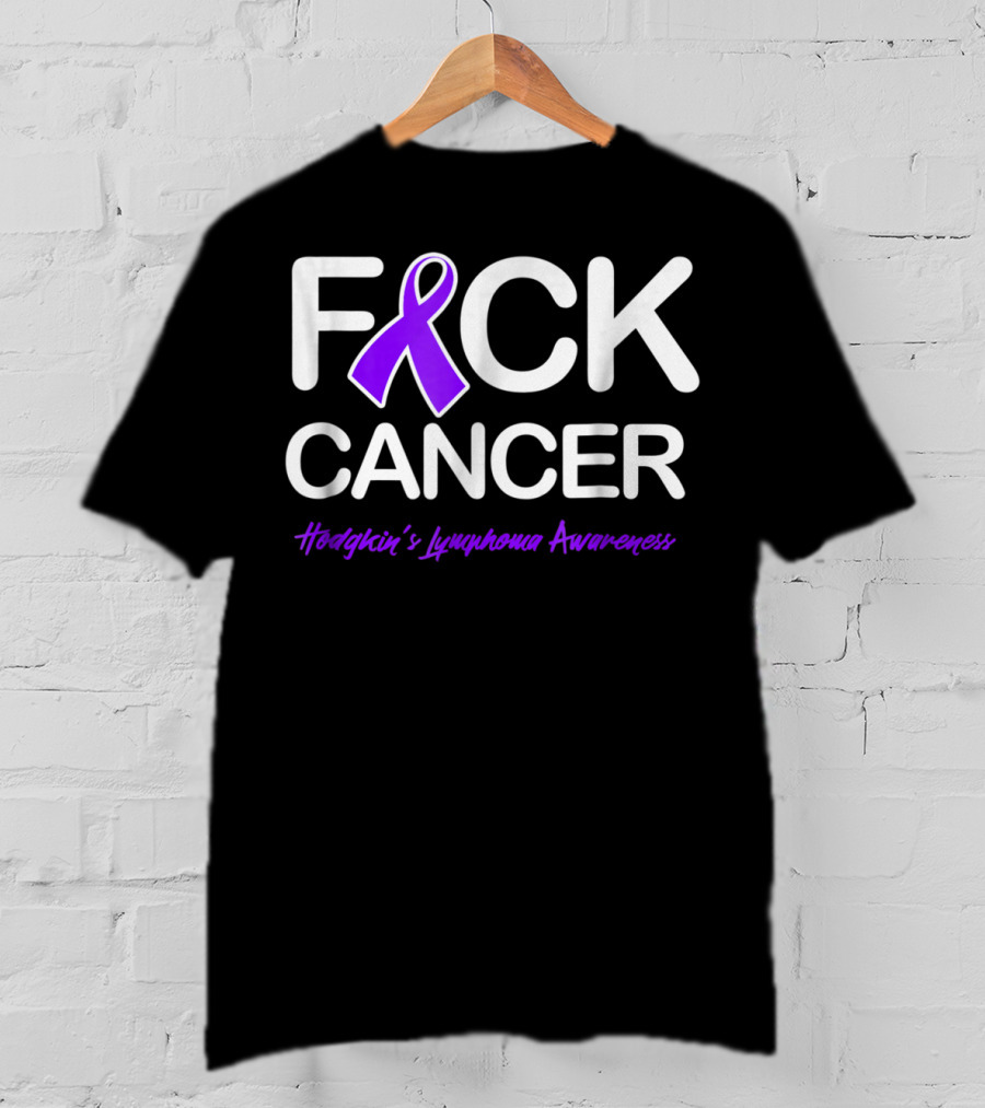 Fck Cancer Hodgkin's Lymphoma Awareness Purple T-Shirt