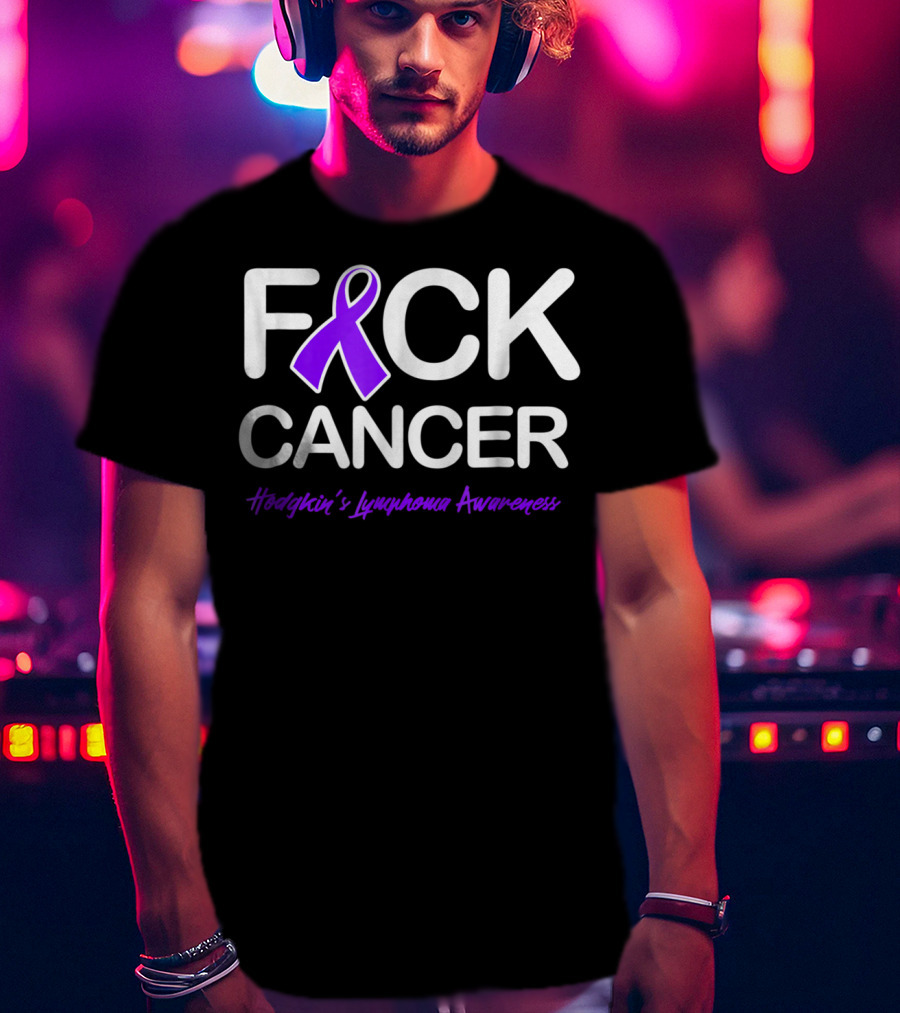 Fck Cancer Hodgkin's Lymphoma Awareness Purple T-Shirt
