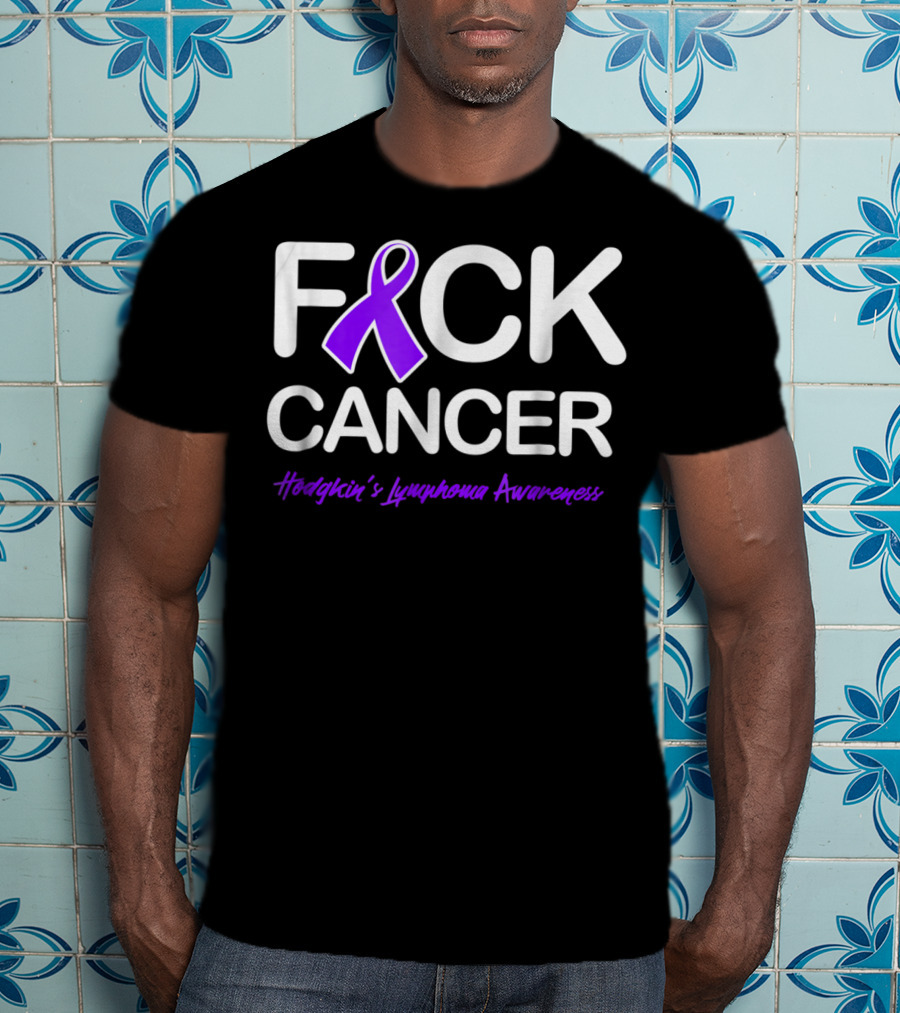 Fck Cancer Hodgkin's Lymphoma Awareness Purple T-Shirt
