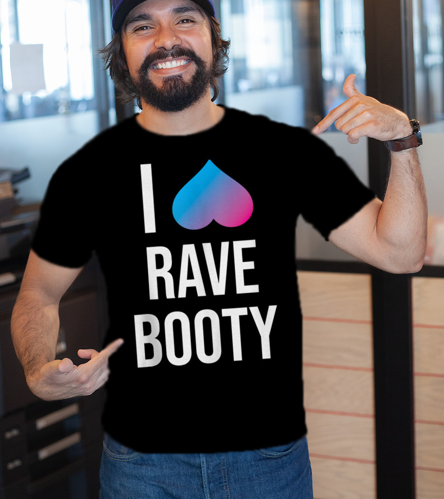 I Heart Rave Booty Funny Trippy EDM Music T-Shirt