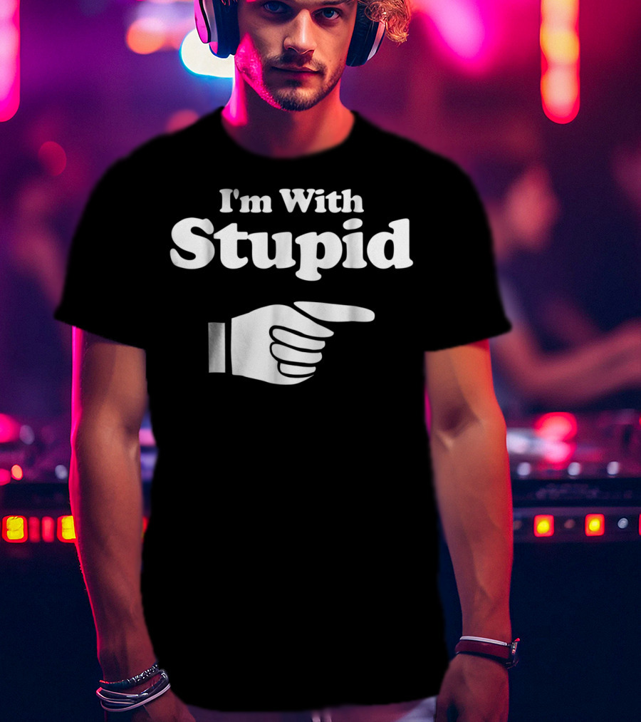 I'm With Stupid Manatee For Men Kids And Women T-Shirt