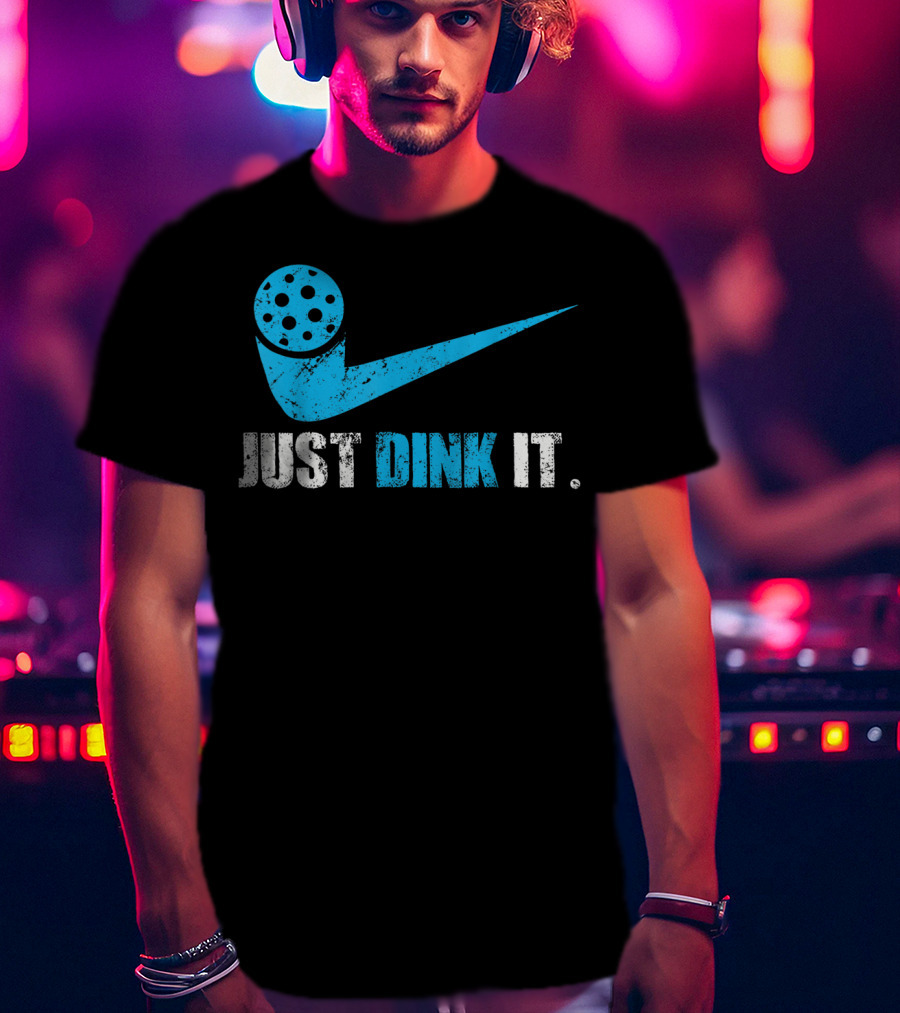 Just Dink It Pickleball Fan Iconic Swoosh T-Shirt