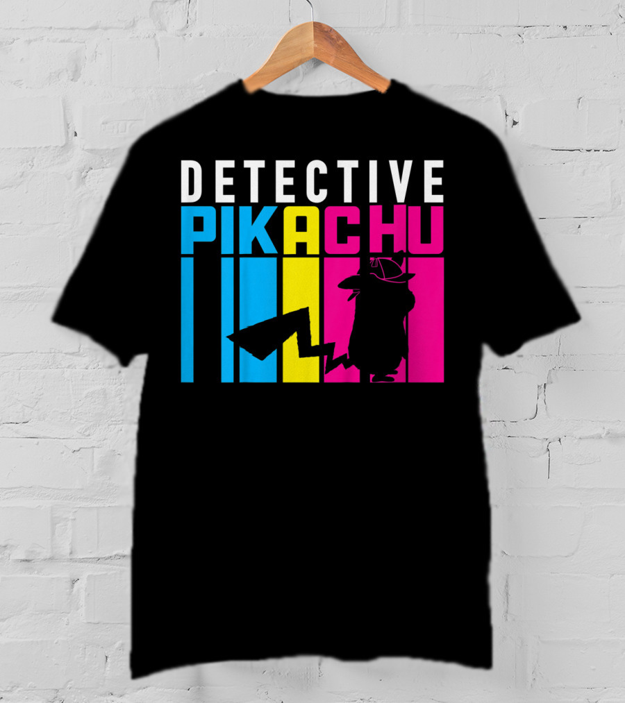 Detective Pikachu Silhouette Color Blocks Kids Pikachu T-Shirt