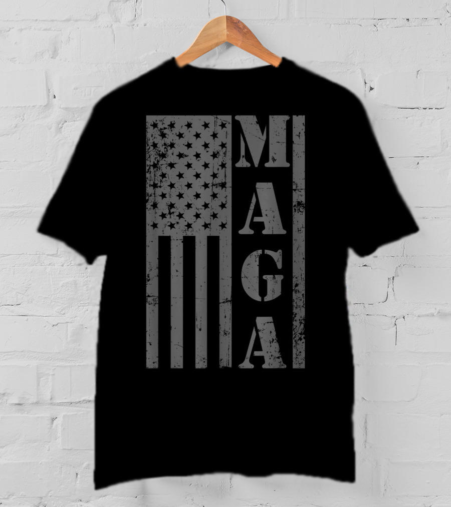 MAGA Distressed American Flag T-Shirt