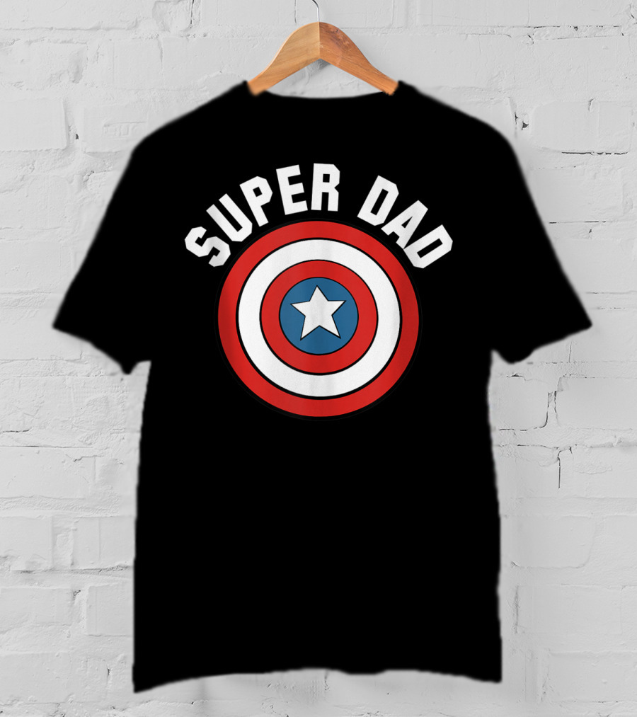 Marvel Father's Day Super Dad Captain America Shield T-Shirt