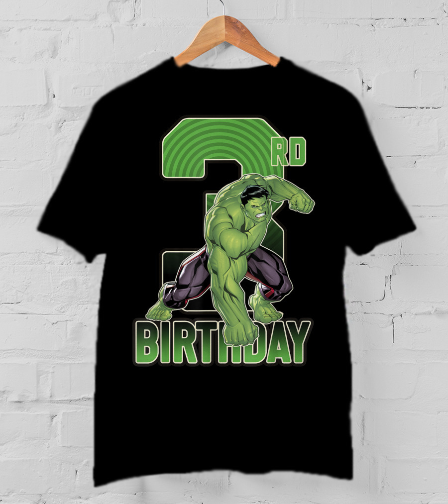Marvel Hulk Smash 3rd Birthday Green Giant T-Shirt