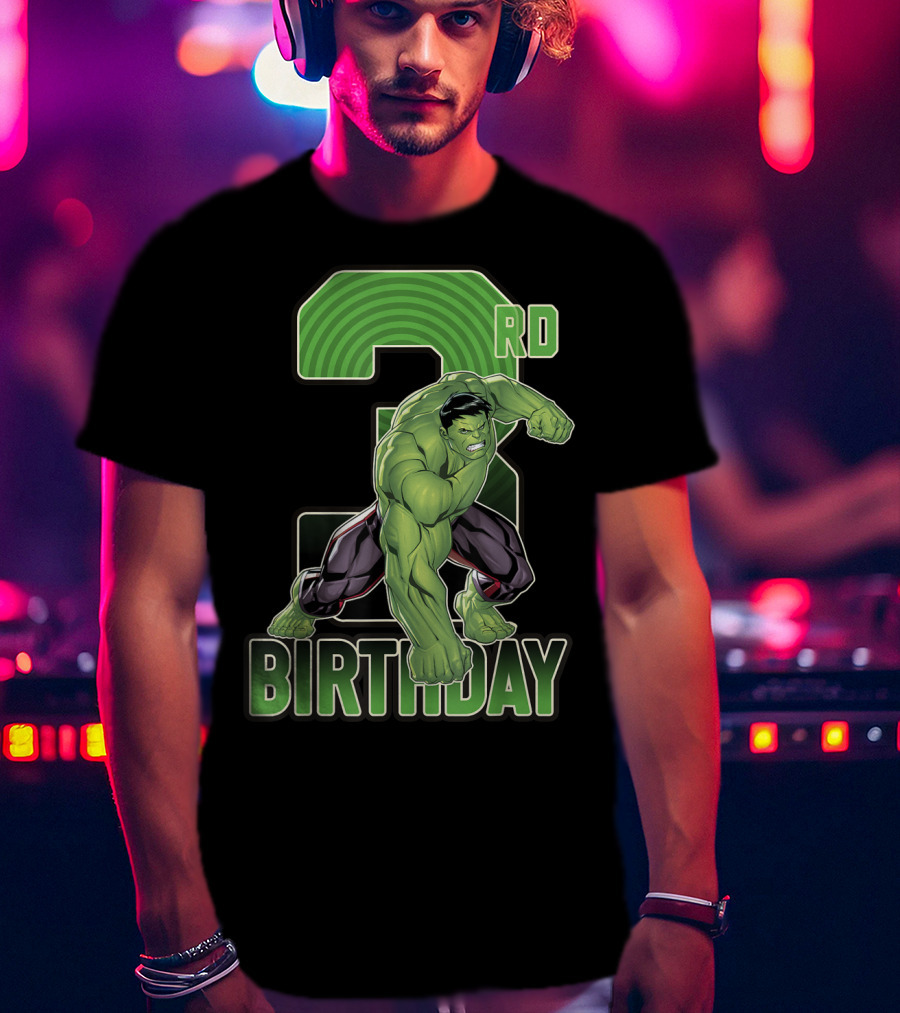 Marvel Hulk Smash 3rd Birthday Green Giant T-Shirt