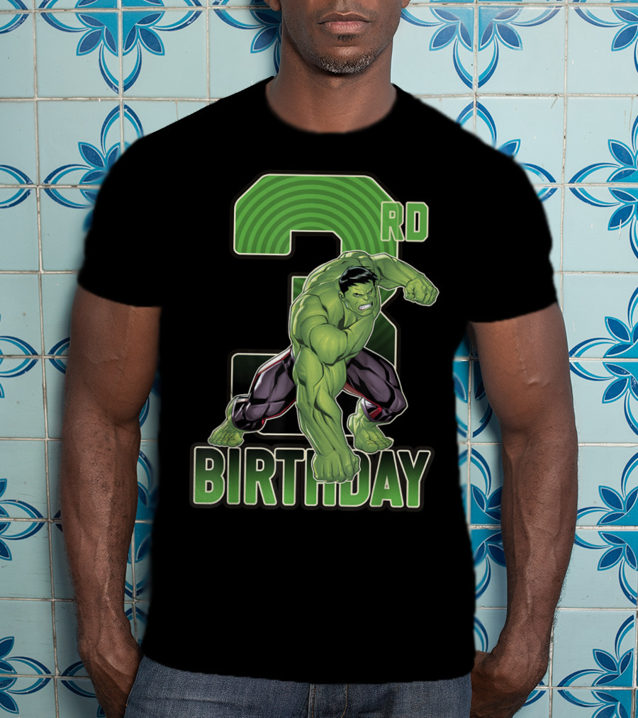 Marvel Hulk Smash 3rd Birthday Green Giant T-Shirt