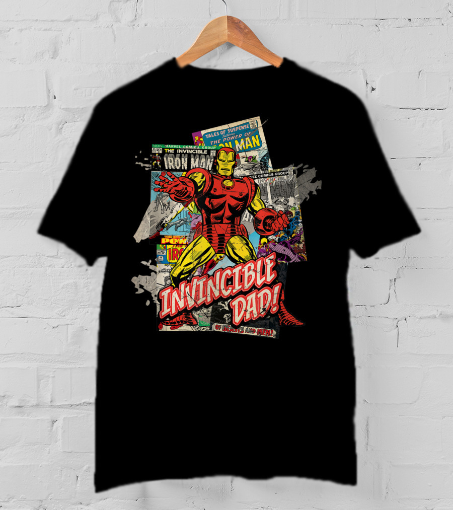 Marvel Iron Man Invincible Dad Of Heroes And Men Father's Day T-Shirt