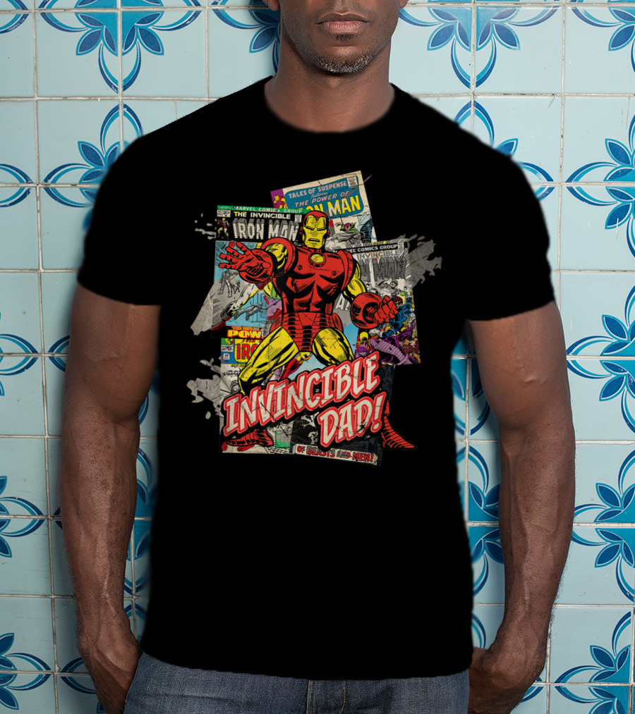 Marvel Iron Man Invincible Dad Of Heroes And Men Father's Day T-Shirt