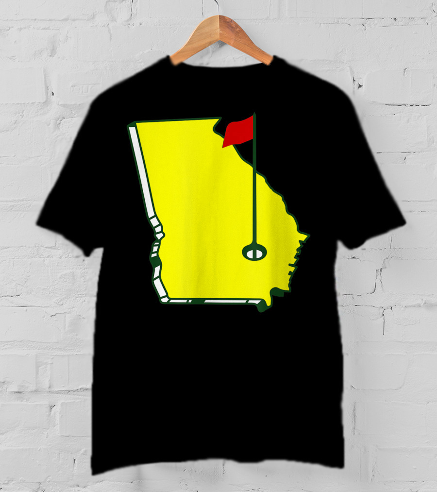 Master Golf Georgia State Map Red Flag T-Shirt