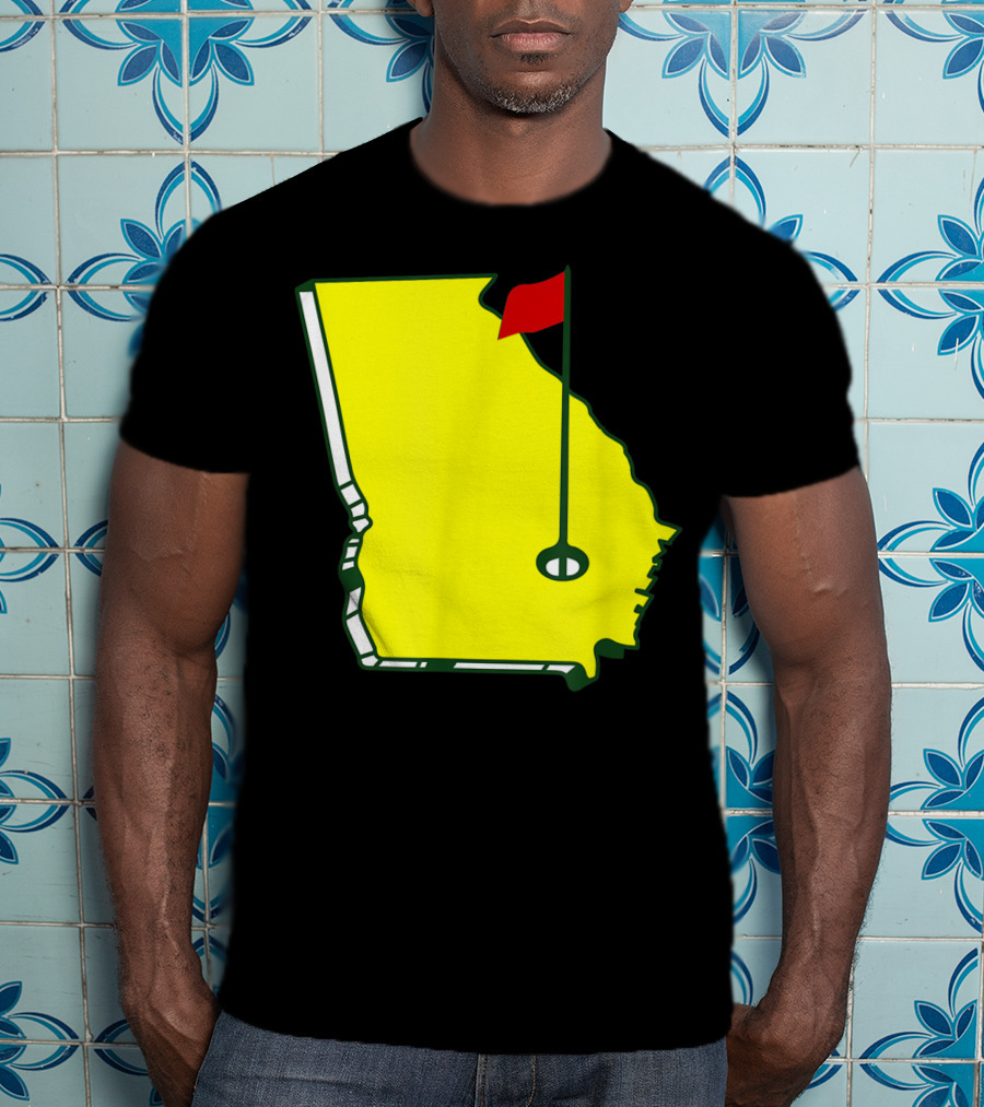 Master Golf Georgia State Map Red Flag T-Shirt