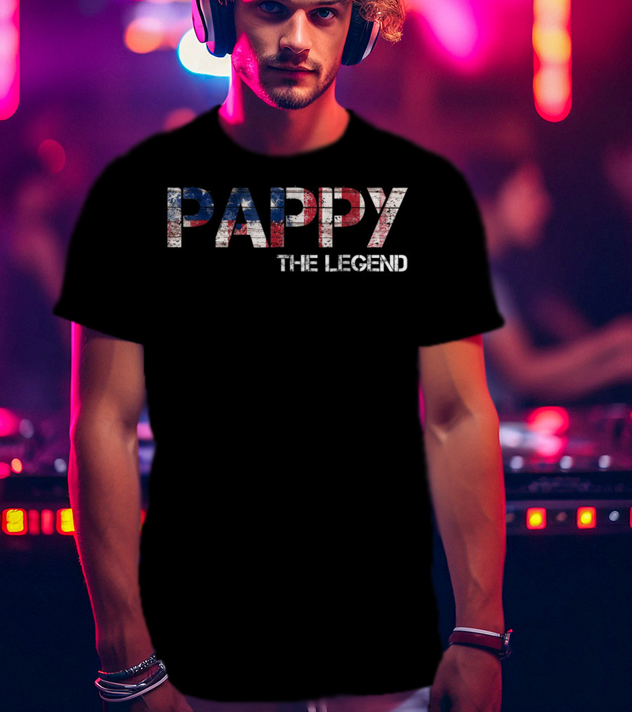 Pappy The Legend Men's Fun Cute Texas Flag T-Shirt