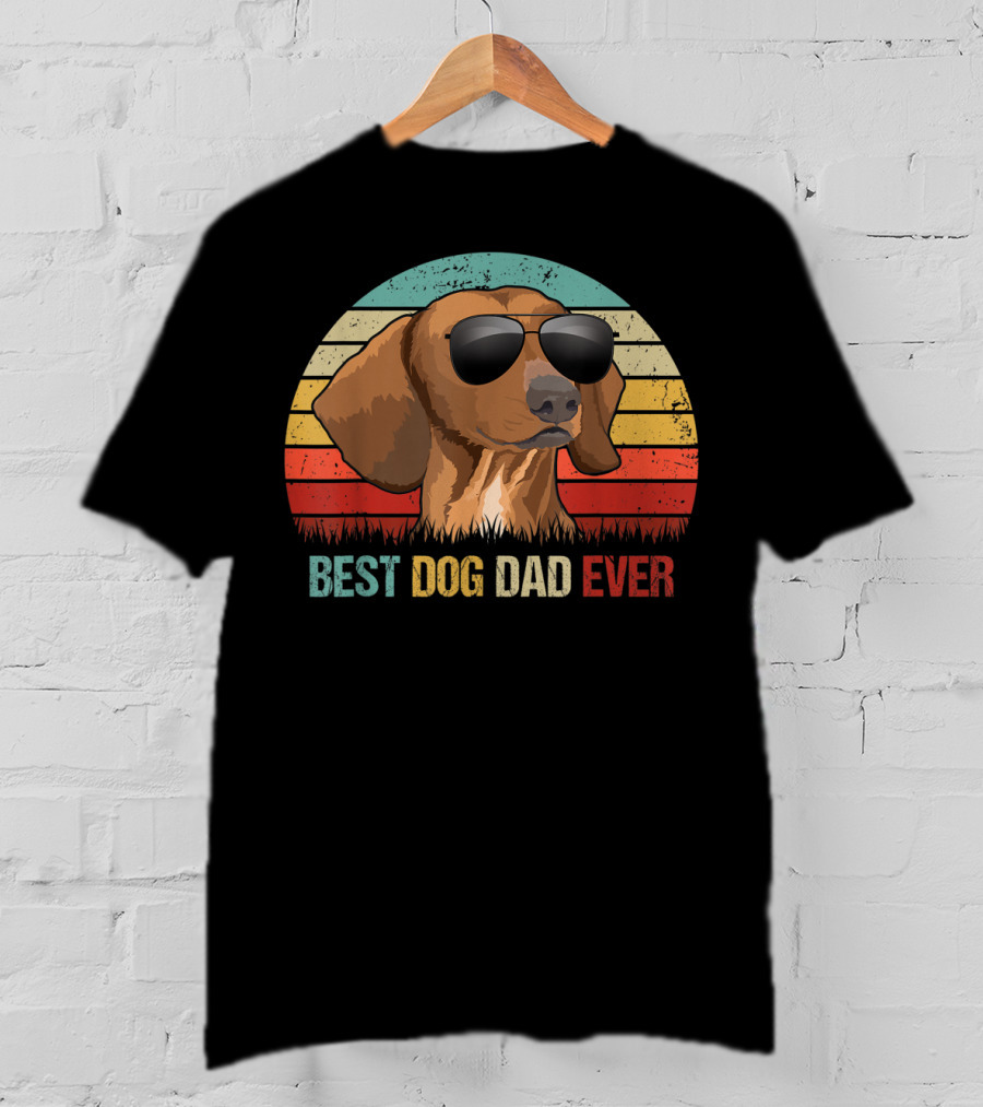 Best Dog Dad Ever Dachshund Sunglasses T-Shirt