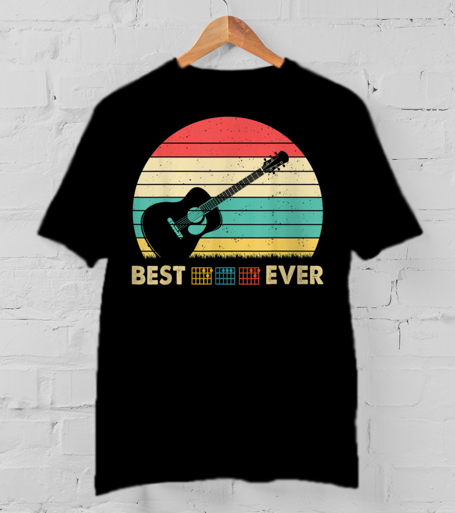 Mens Best Guitar Dad Ever Music Vintage T-Shirt