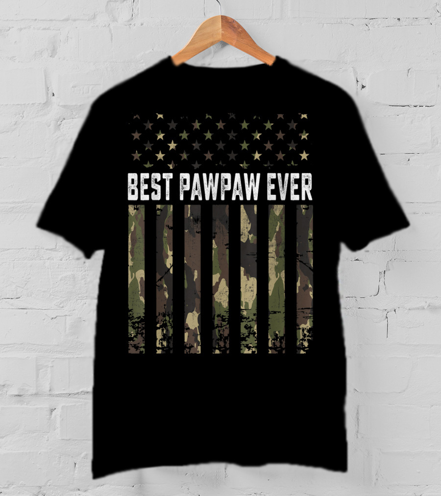 Best PawPaw Ever American Flag Camo Mens Fathers T-Shirt