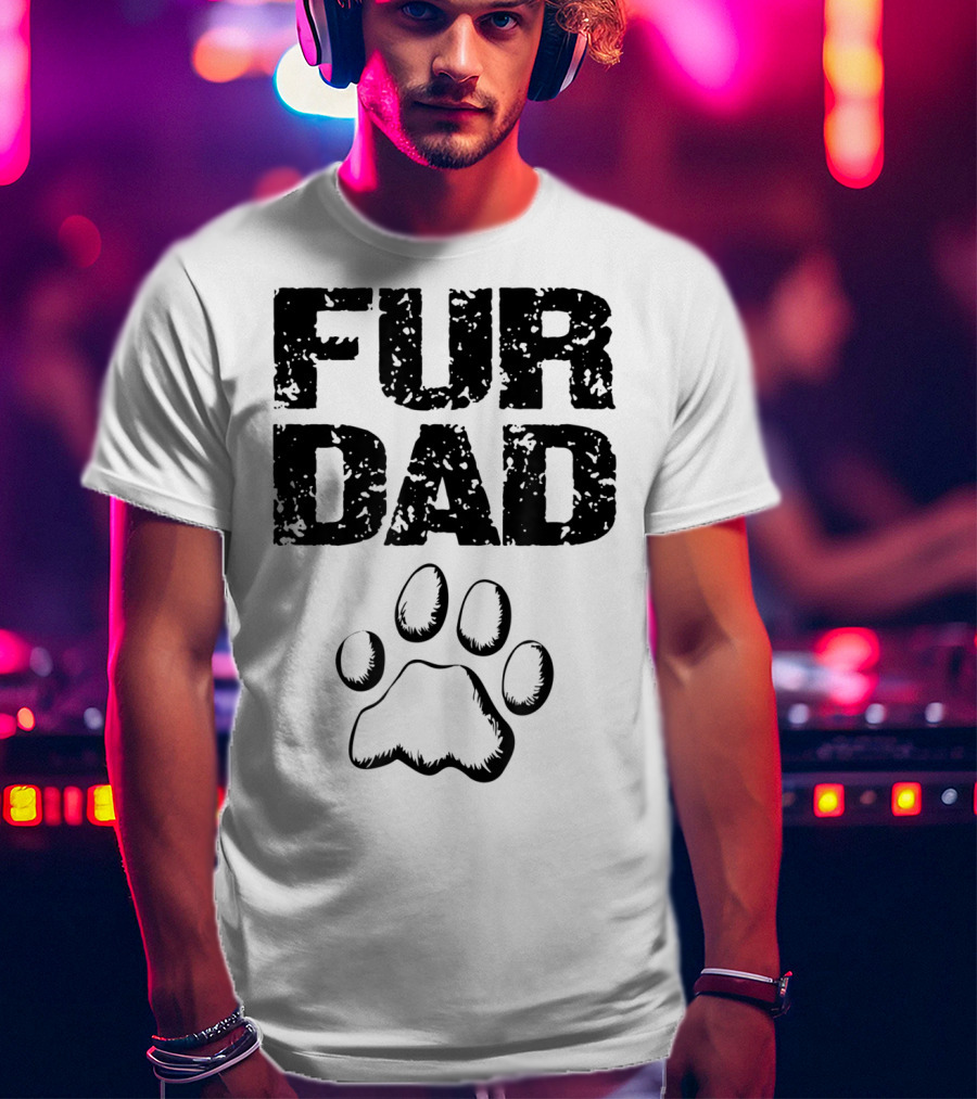 Mens Doggy Loving Fur Dad Paw T-Shirt