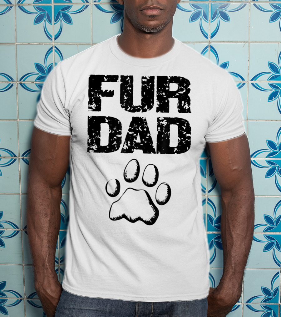 Mens Doggy Loving Fur Dad Paw T-Shirt
